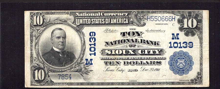 Waterloo IA Ch.#6854, Fr.624 1902PB $10, The Blackhawk NB of Waterloo Iowa SN-14773, VF [25]